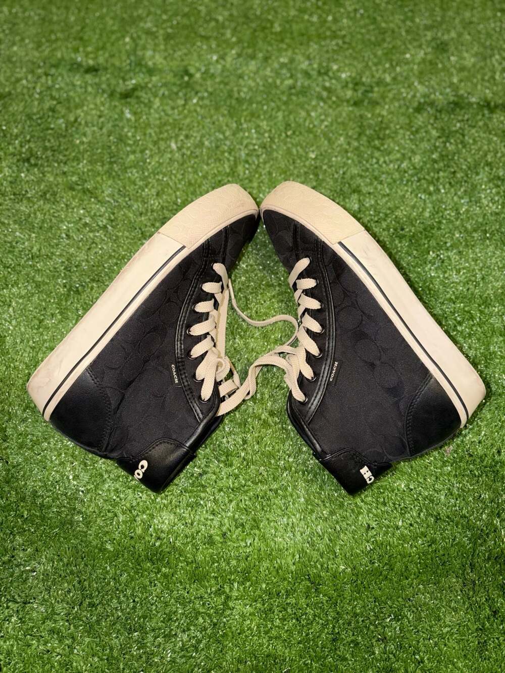 Coach Signature Jacquard Skate High Top Sneaker C9061 Black